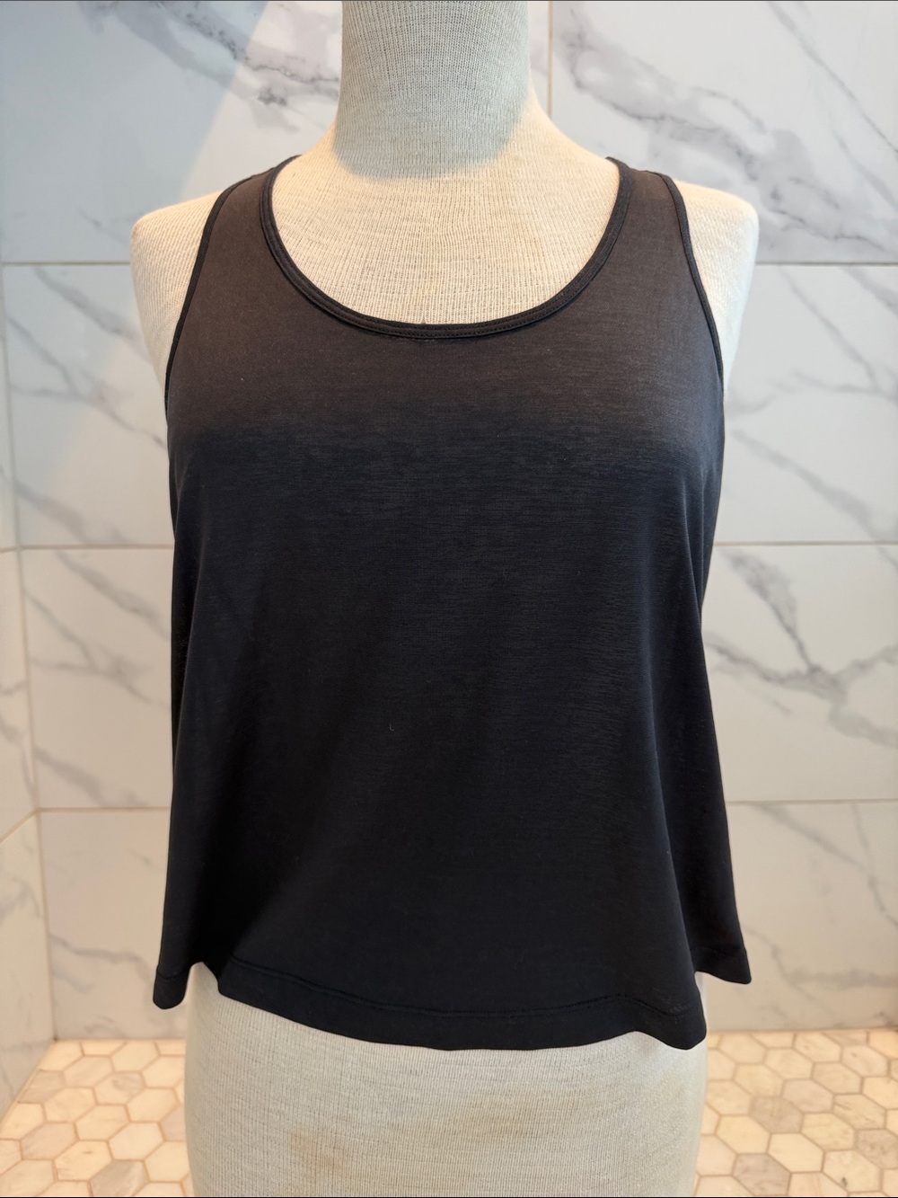 Athleta Sheer Charcoal Racerback Work Out Tank Top Womenโs S